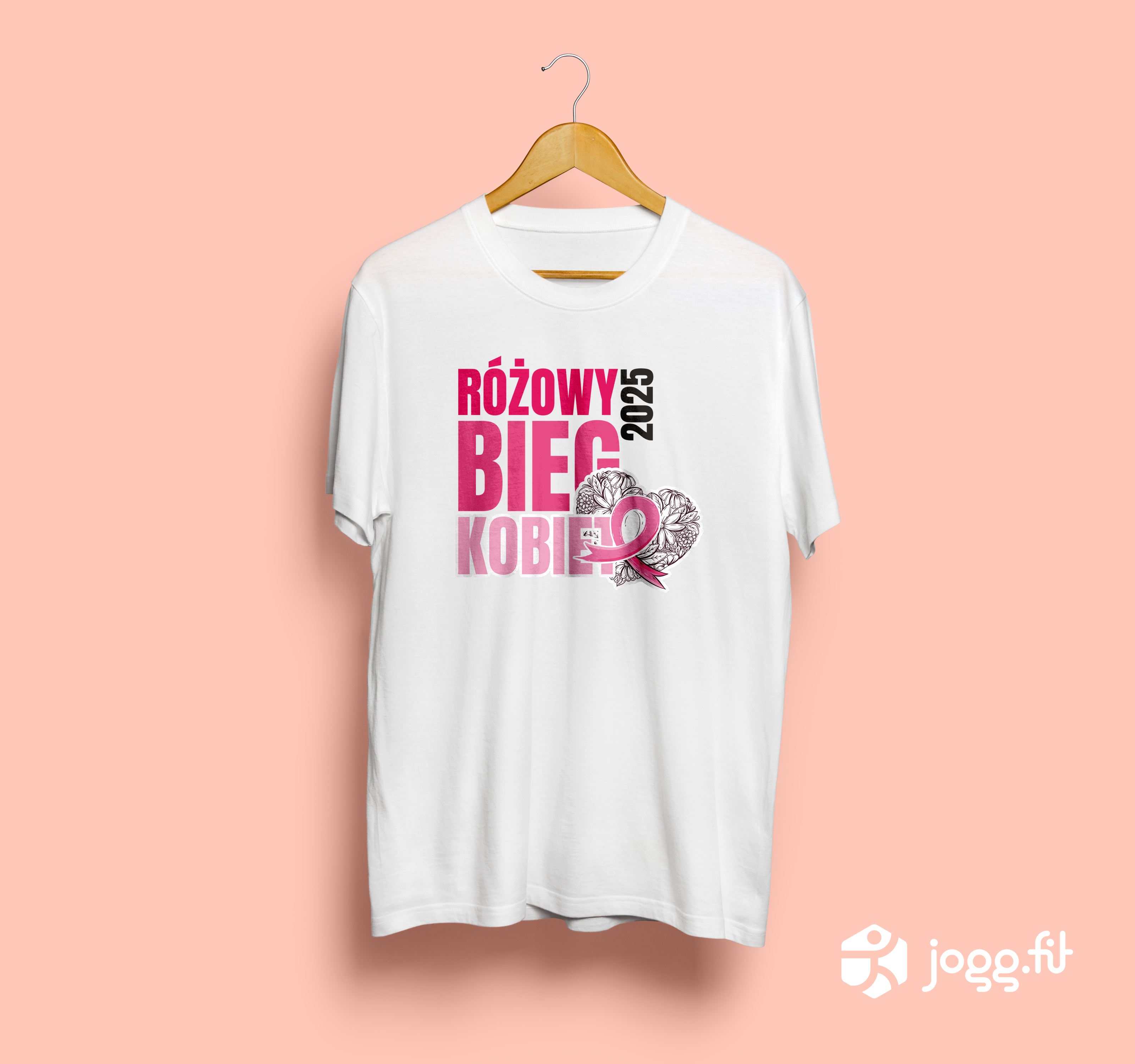 T-Shirt Różowy Bieg